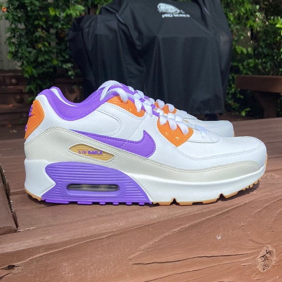 Nike Shoes - Nike Air Max 90 White Action Grape Women’s Size 8.5 Sneakers